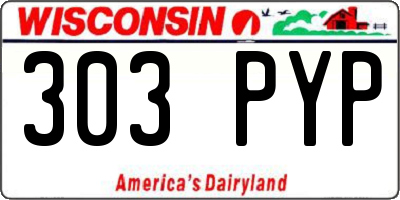 WI license plate 303PYP