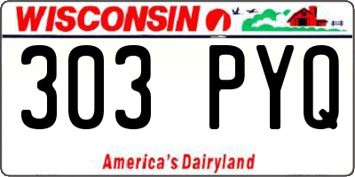 WI license plate 303PYQ
