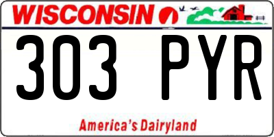 WI license plate 303PYR
