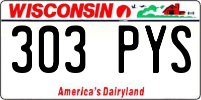 WI license plate 303PYS