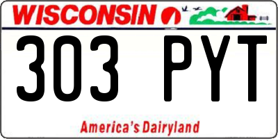 WI license plate 303PYT