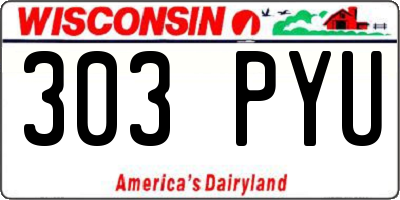 WI license plate 303PYU