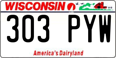 WI license plate 303PYW
