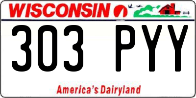 WI license plate 303PYY