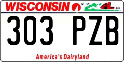 WI license plate 303PZB