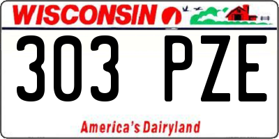 WI license plate 303PZE