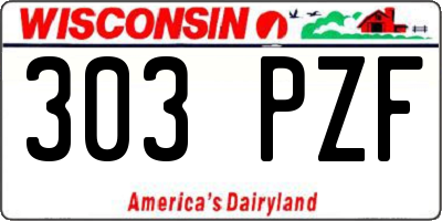 WI license plate 303PZF