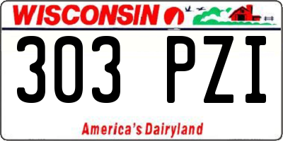 WI license plate 303PZI