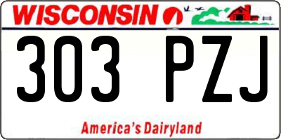 WI license plate 303PZJ