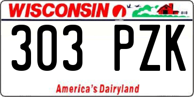 WI license plate 303PZK