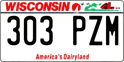 WI license plate 303PZM