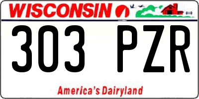 WI license plate 303PZR