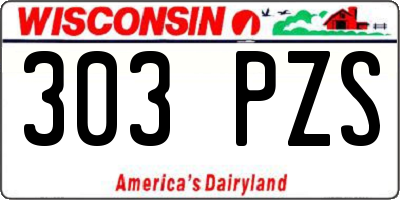 WI license plate 303PZS