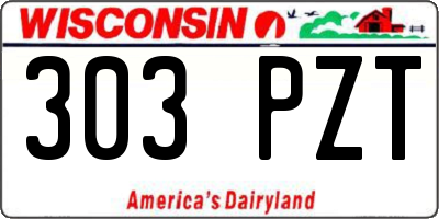 WI license plate 303PZT