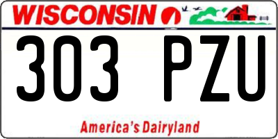 WI license plate 303PZU