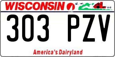 WI license plate 303PZV