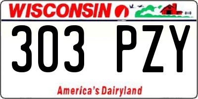 WI license plate 303PZY