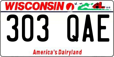 WI license plate 303QAE