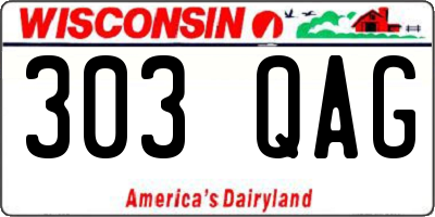 WI license plate 303QAG