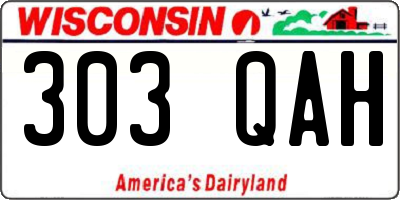 WI license plate 303QAH