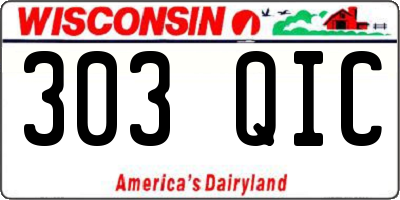 WI license plate 303QIC