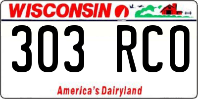 WI license plate 303RCO