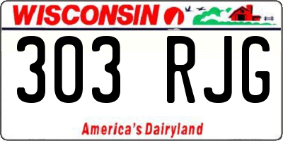 WI license plate 303RJG