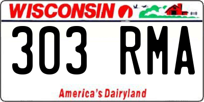 WI license plate 303RMA