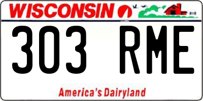 WI license plate 303RME