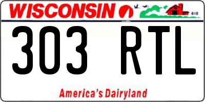 WI license plate 303RTL