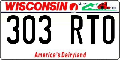 WI license plate 303RTO