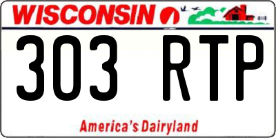 WI license plate 303RTP