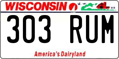 WI license plate 303RUM