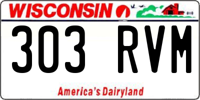 WI license plate 303RVM