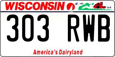 WI license plate 303RWB