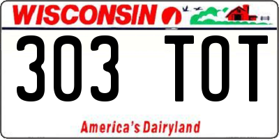 WI license plate 303TOT