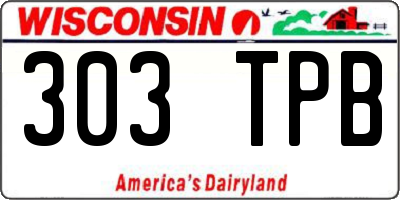 WI license plate 303TPB
