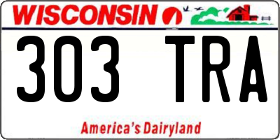WI license plate 303TRA