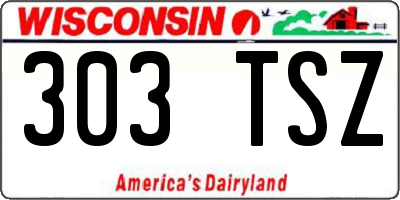WI license plate 303TSZ
