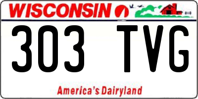 WI license plate 303TVG
