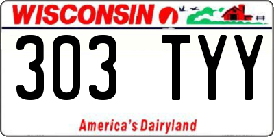 WI license plate 303TYY