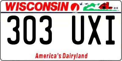 WI license plate 303UXI