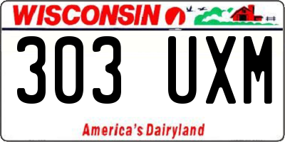 WI license plate 303UXM