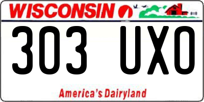 WI license plate 303UXO