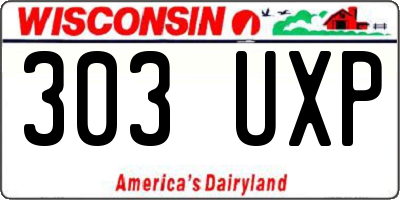 WI license plate 303UXP