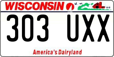 WI license plate 303UXX
