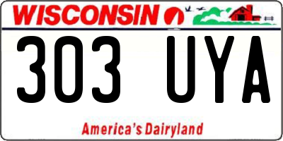 WI license plate 303UYA