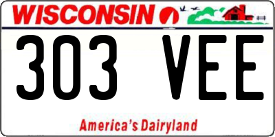 WI license plate 303VEE