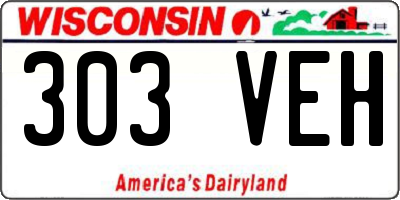 WI license plate 303VEH