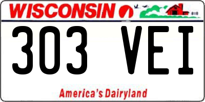 WI license plate 303VEI